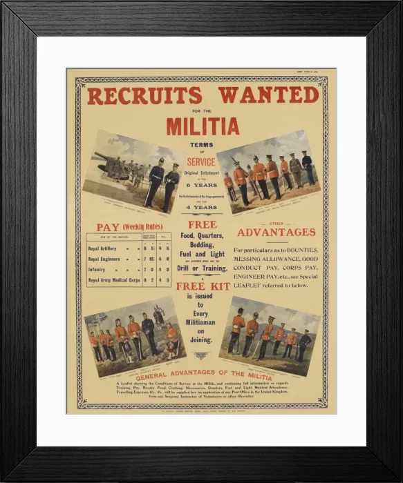 Framed Print : Recruitment Poster - British Military Framed Print : Recruitment Poster - British Military