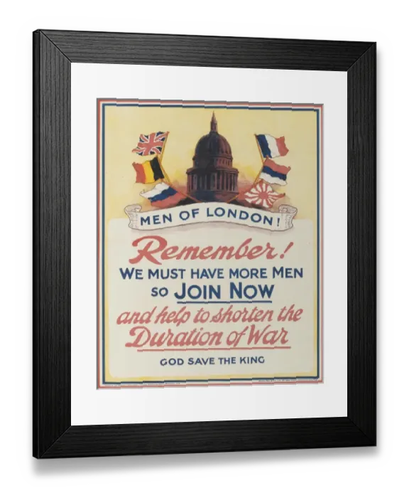 Framed Print : British Military Recruitment Poster, WW1 Framed Print : British Military Recruitment Poster, WW1