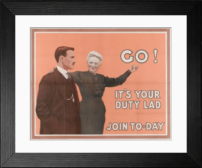 Framed Print : British Military Recruitment Poster, WW1 Framed Print : British Military Recruitment Poster, WW1