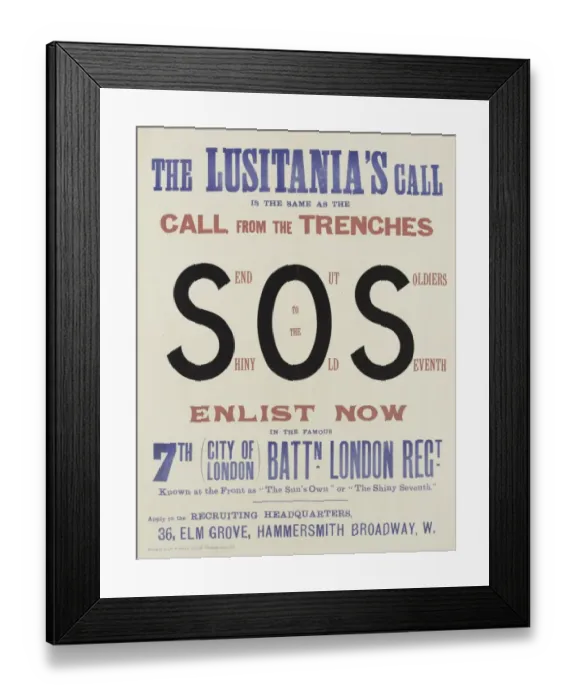 Framed Print : British Military Recruitment Poster, WW1 Framed Print : British Military Recruitment Poster, WW1