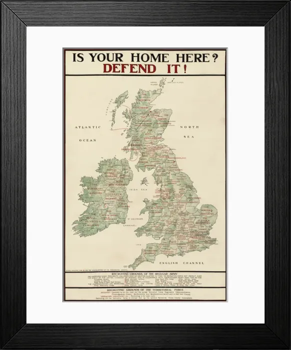 Framed Print : British Military Recruitment Poster, WW1 Framed Print : British Military Recruitment Poster, WW1