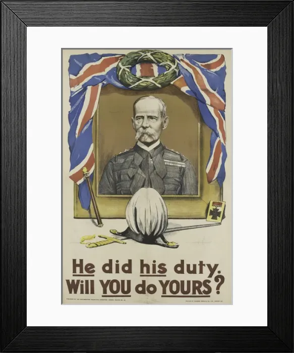 Framed Print : British Military Recruitment Poster, WW1 Framed Print : British Military Recruitment Poster, WW1