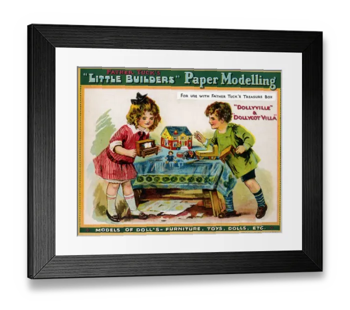 Framed Print : Little Builders paper modelling Framed Print : Little Builders paper modelling