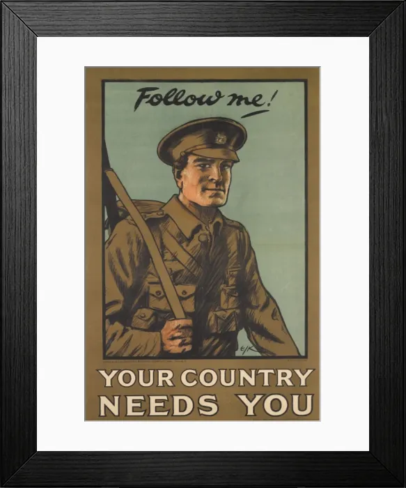 Framed Print : British Military Recruitment Poster, WW1 Framed Print : British Military Recruitment Poster, WW1