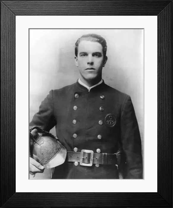Framed Print : Fire Station Officer Soggee in studio photograph Framed Print : Fire Station Officer Soggee in studio photograph