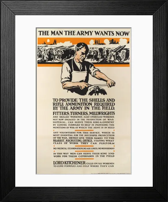Framed Print : British Military Recruitment Poster, WW1 Framed Print : British Military Recruitment Poster, WW1