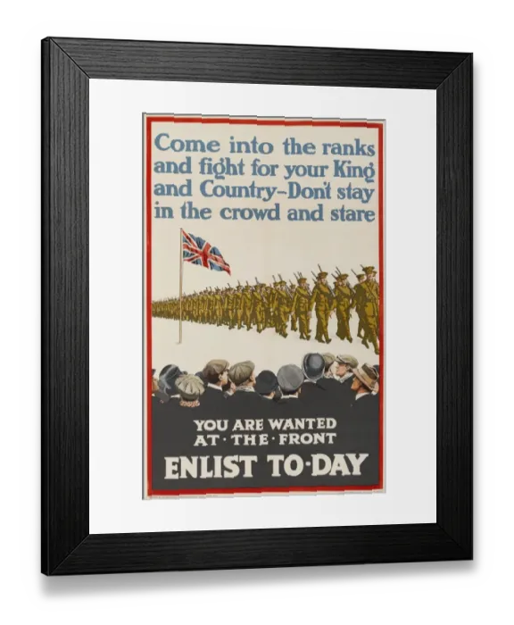 Framed Print : British Military Recruitment Poster, WW1 Framed Print : British Military Recruitment Poster, WW1
