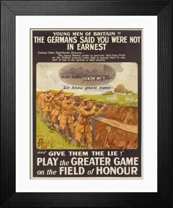 Framed Print : British Military Recruitment Poster, WW1 Framed Print : British Military Recruitment Poster, WW1