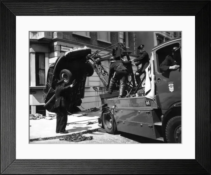 Framed Print : Car in basement, Claverton Street, London SW1 Framed Print : Car in basement, Claverton Street, London SW1