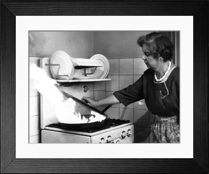 Framed Print : Fire safety in the kitchen Framed Print : Fire safety in the kitchen