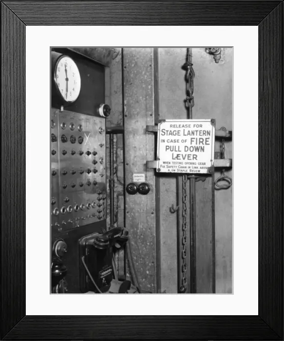 Framed Print : Fire safety in the theatre Framed Print : Fire safety in the theatre