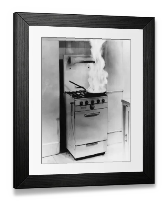 Framed Print : Fire safety in the kitchen Framed Print : Fire safety in the kitchen