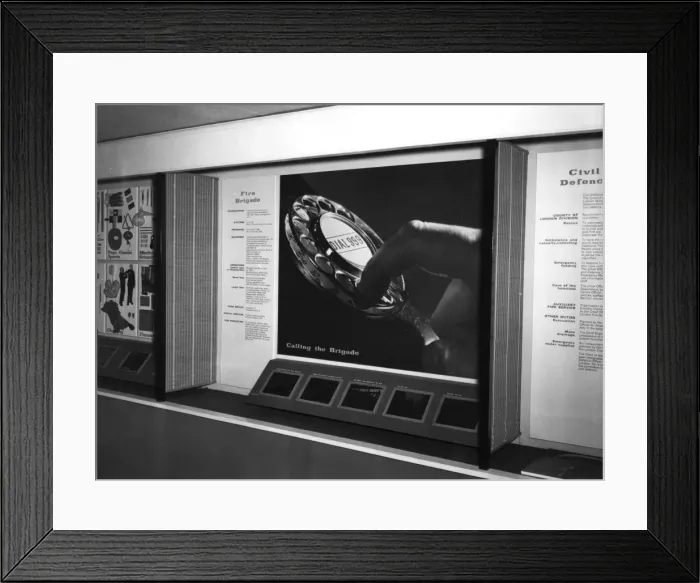 Framed Print : Dial 999 display in an LFB exhibition Framed Print : Dial 999 display in an LFB exhibition