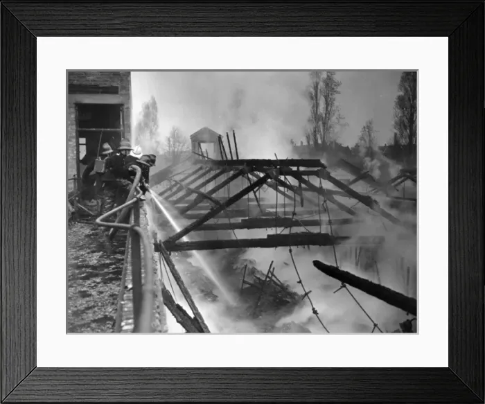 Framed Print : Firefighters at Wansdown Place, London SW6 Framed Print : Firefighters at Wansdown Place, London SW6