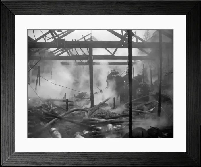 Framed Print : Firefighters at Wansdown Place, London SW6 Framed Print : Firefighters at Wansdown Place, London SW6