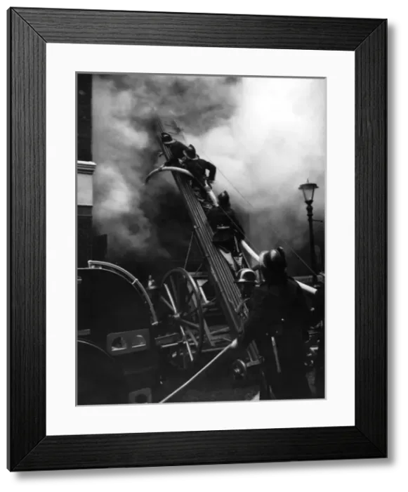 Framed Print : Firefighters in action, Eagle Street, London WC1 Framed Print : Firefighters in action, Eagle Street, London WC1