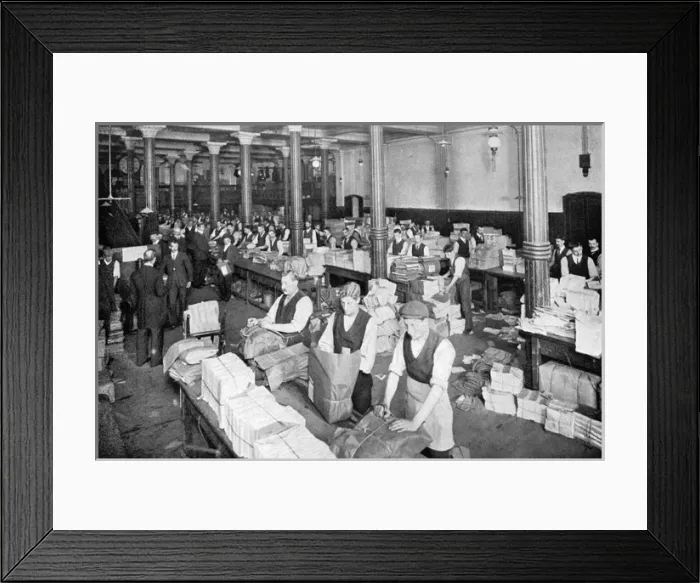 Framed Print : Sorting & packing newspapers overnight at W H Smith Framed Print : Sorting & packing newspapers overnight at W H Smith