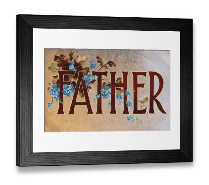 Framed Print : Father postcard - Fathers Day Framed Print : Father postcard - Fathers Day