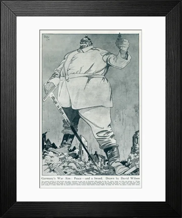 Framed Print : Germanys war aim - Peace & a Sword, David Wilson, WW1 Framed Print : Germanys war aim - Peace & a Sword, David Wilson, WW1