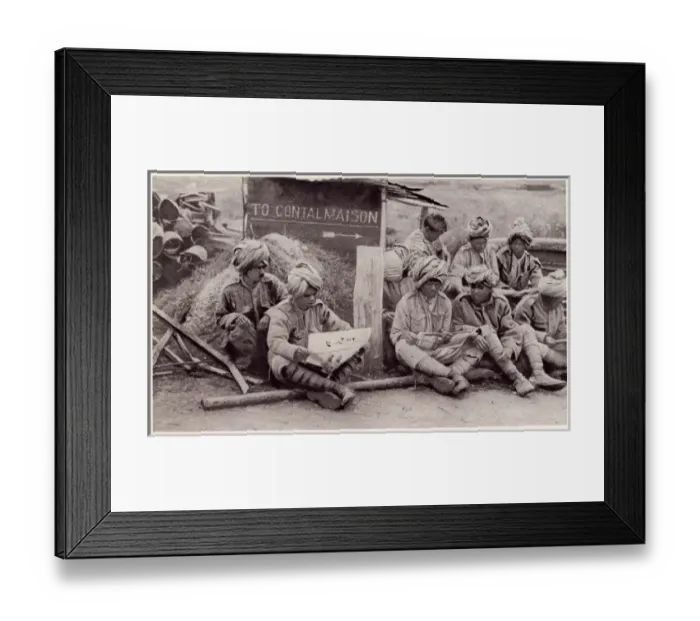 Framed Print : Indian troops stationed at Contalmaison during WWI