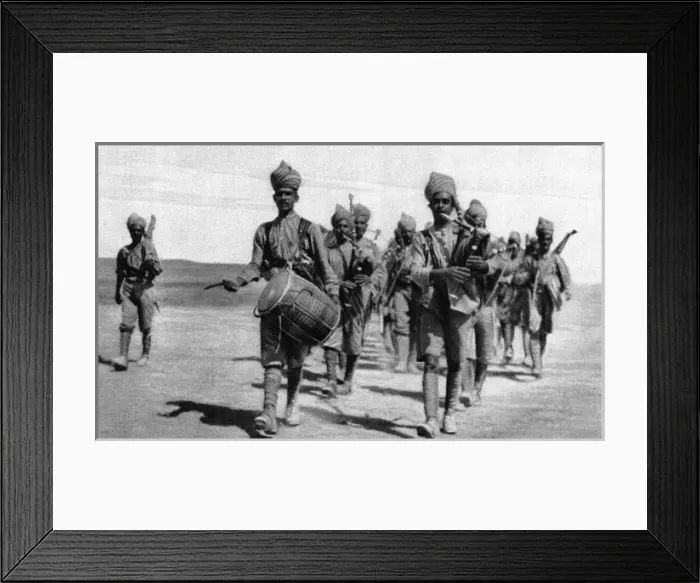 Framed Print : Indian infantry marching out from camp in Mesopotamia Framed Print : Indian infantry marching out from camp in Mesopotamia