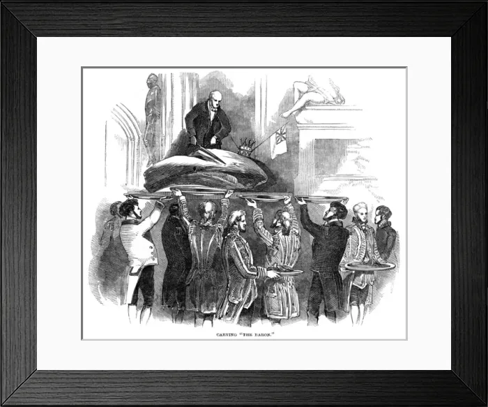 Framed Print : Carving a baron of beef at the Lord Mayors Show, 1847 Framed Print : Carving a baron of beef at the Lord Mayors Show, 1847