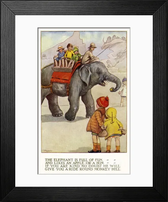 Framed Print : LA Govey. Aboard the elephant Framed Print : LA Govey. Aboard the elephant