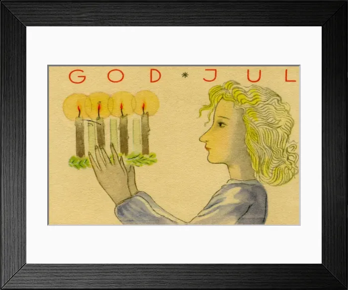 Framed Print : Girl with four candles Framed Print : Girl with four candles