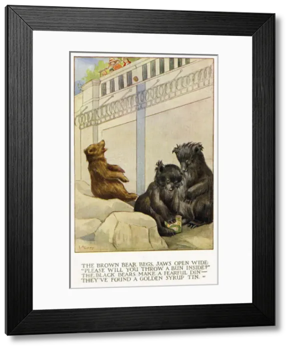 Framed Print : LA Govey. Feeding the bears Framed Print : LA Govey. Feeding the bears