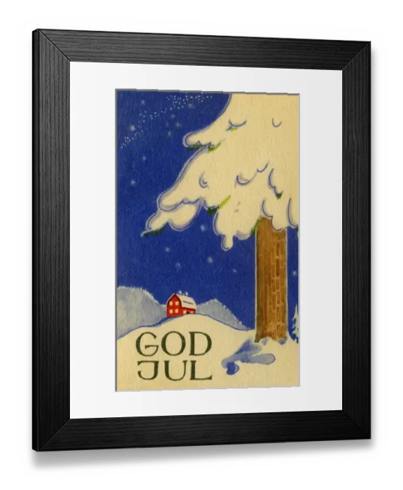 Framed Print : Snowy winter scene