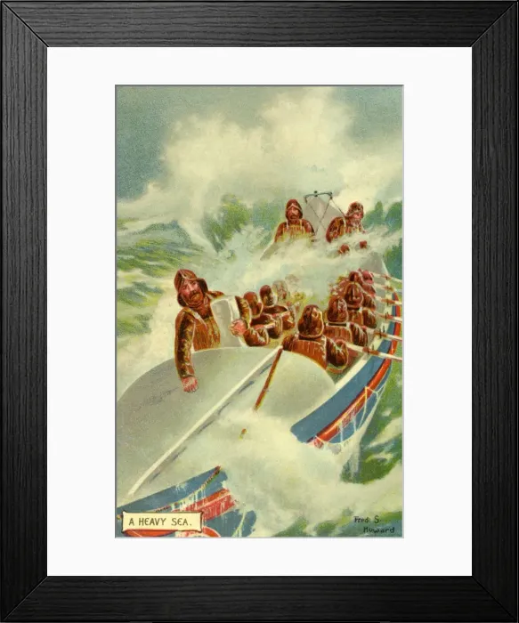 Framed Print : Lifeboat. Lifeboatmen experiencing heavy seas. Date: 1904 Framed Print : Lifeboat. Lifeboatmen experiencing heavy seas. Date: 1904