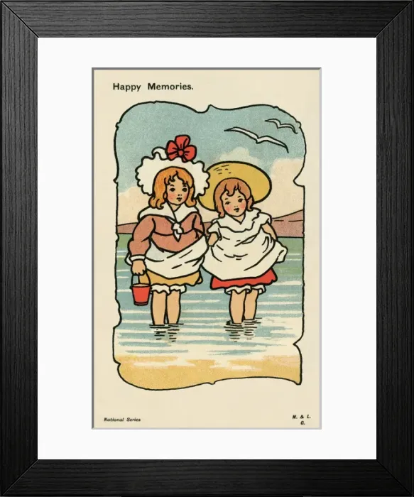 Framed Print : Children paddling