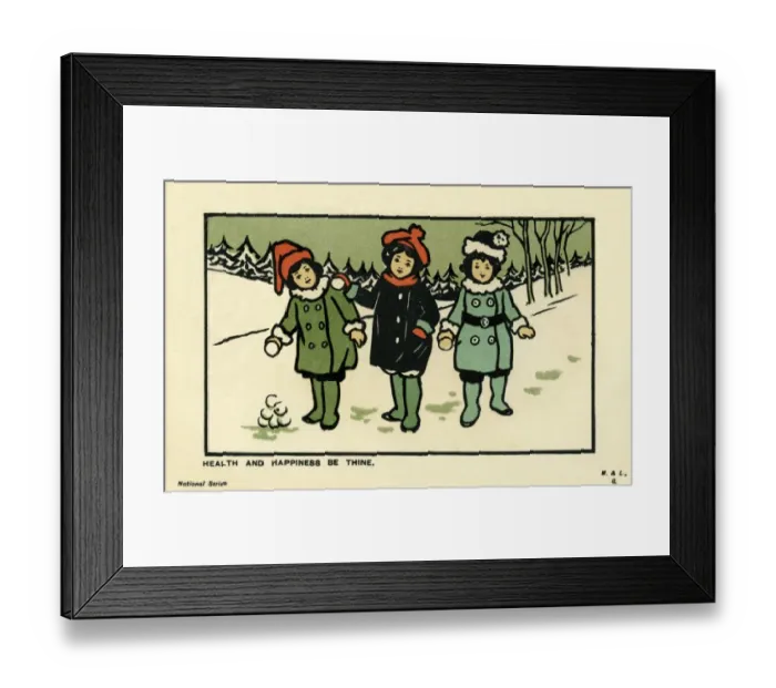 Framed Print : Three boys with snowballs Framed Print : Three boys with snowballs