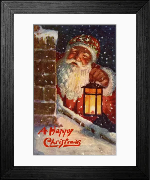 Framed Print : Santa Claus on the chimney Framed Print : Santa Claus on the chimney