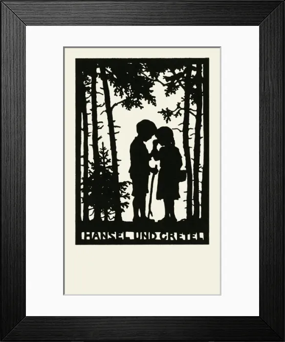Framed Print : Silhouette. Hansel & Gretel Framed Print : Silhouette. Hansel & Gretel