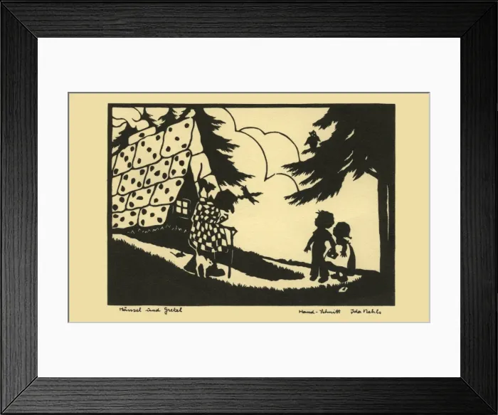Framed Print : Silhouette. Hansel & Gretel