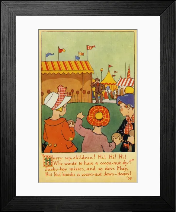 Framed Print : A Day at the Fair. Coconut shy Framed Print : A Day at the Fair. Coconut shy