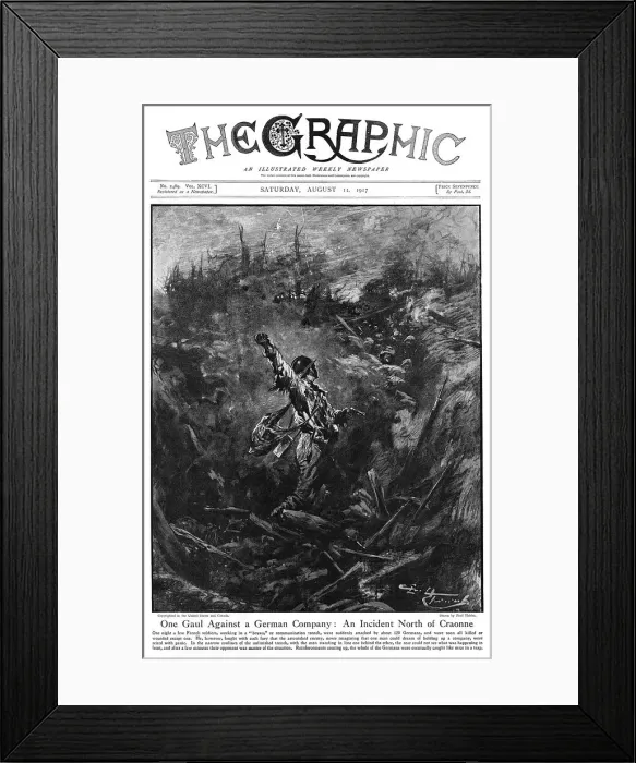 Framed Print : French soldier fights off German attack, Craonne Framed Print : French soldier fights off German attack, Craonne