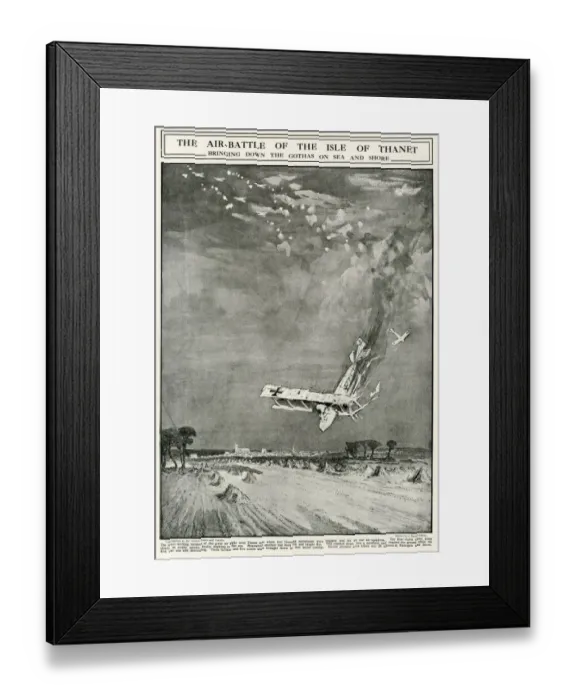 Framed Print : German Gotha plane brought down over Thanet, WW1 Framed Print : German Gotha plane brought down over Thanet, WW1