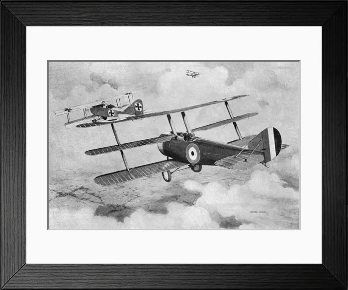 Framed Print : British fighting triplane in action Framed Print : British fighting triplane in action