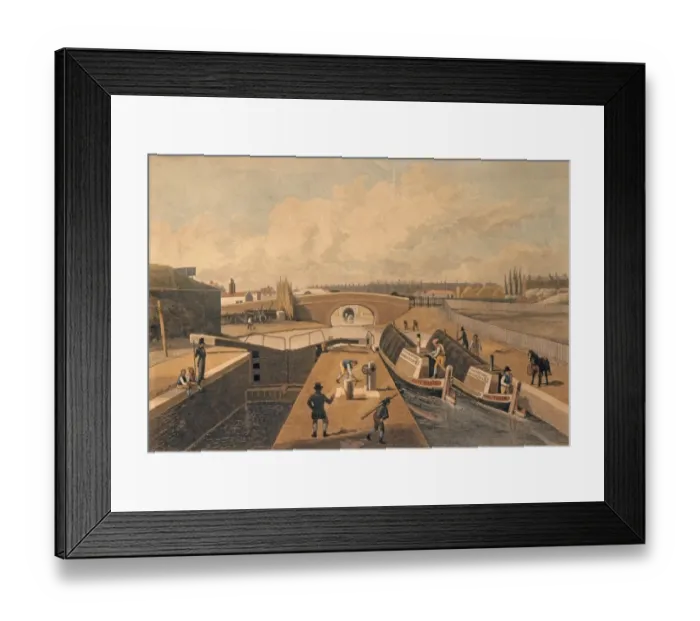 Framed Print : Regents Canal Locks Print Framed Print : Regents Canal Locks Print