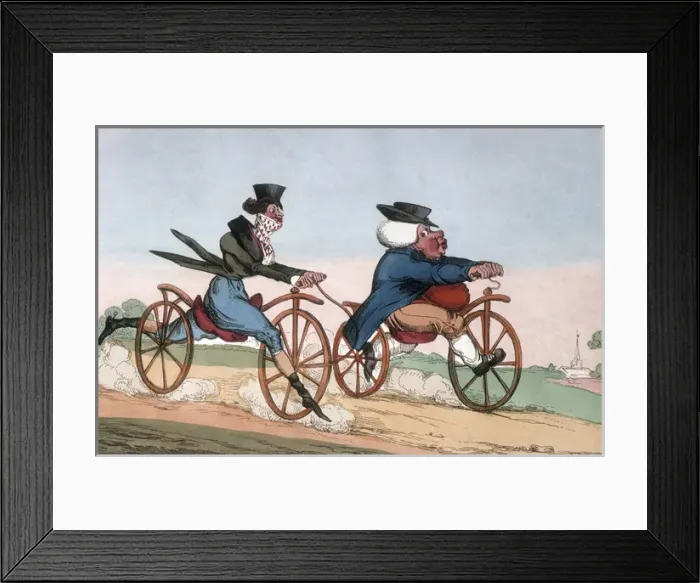 Framed Print : Engraving of Pedestrian Hobby Bicycle Framed Print : Engraving of Pedestrian Hobby Bicycle