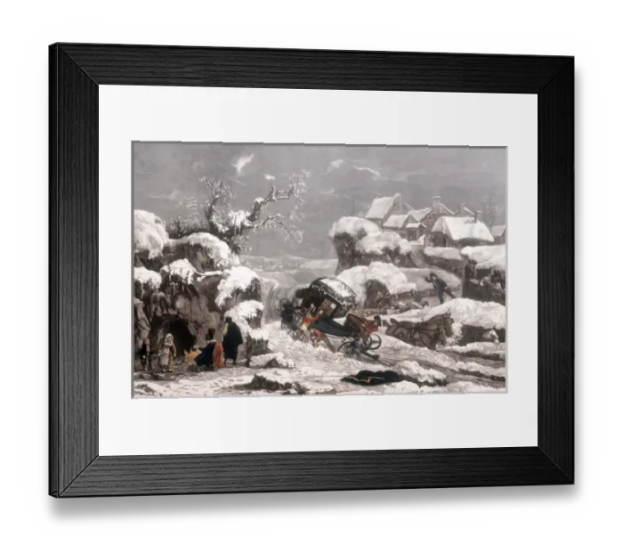 Framed Print : Coach in a Snowdrift Framed Print : Coach in a Snowdrift