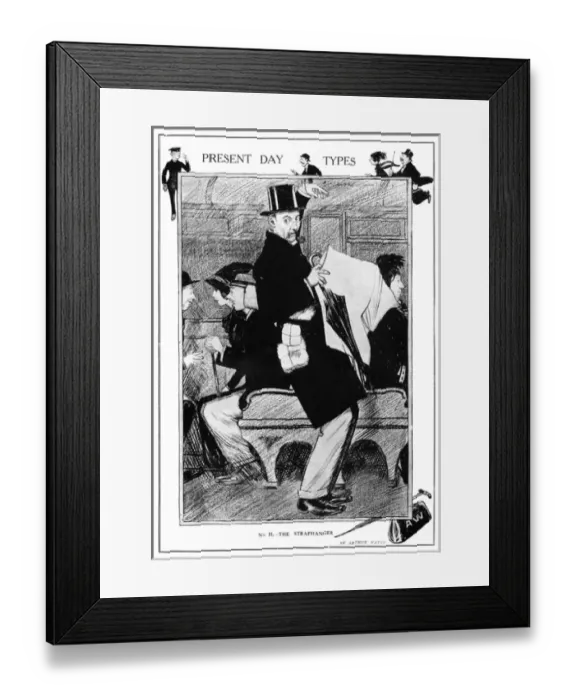 Framed Print : Present Day Types - the Straphanger by Arthur Watts Framed Print : Present Day Types - the Straphanger by Arthur Watts