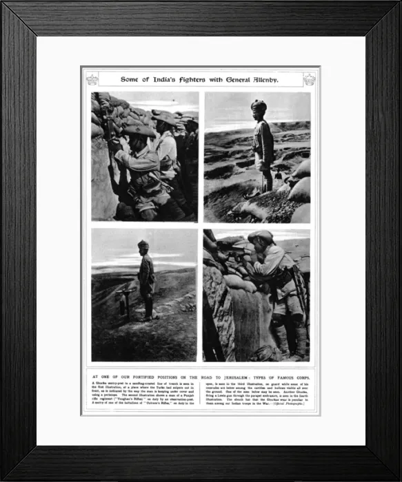 Framed Print : Indian soldiers on the road to Jerusalem during World War I Framed Print : Indian soldiers on the road to Jerusalem during World War I