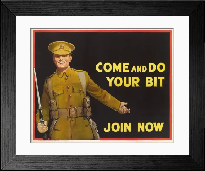 Framed Print : WW1 Recruitment Poster Framed Print : WW1 Recruitment Poster