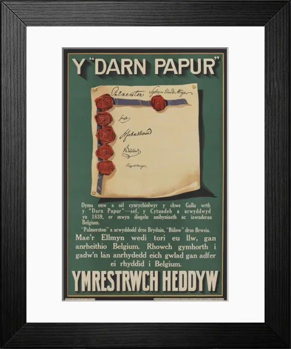 Framed Print : WW1 Recruitment Poster -- Y Darn Papur Framed Print : WW1 Recruitment Poster -- Y Darn Papur