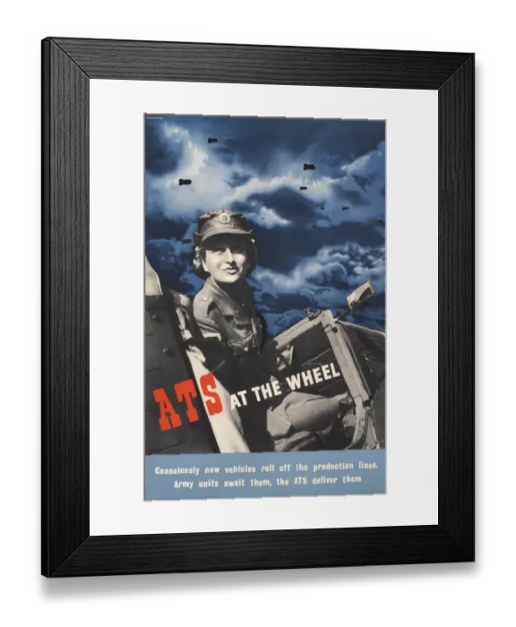 Framed Print : WW2 Poster -- ATS At The Wheel Framed Print : WW2 Poster -- ATS At The Wheel