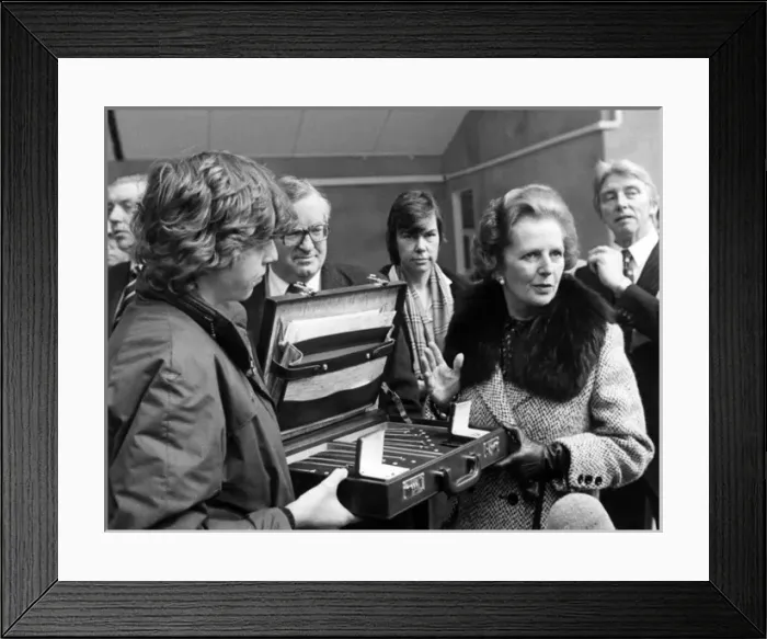 Framed Print : Prime Minister Margaret Thatcher - Admiring Cornish Silver Framed Print : Prime Minister Margaret Thatcher - Admiring Cornish Silver