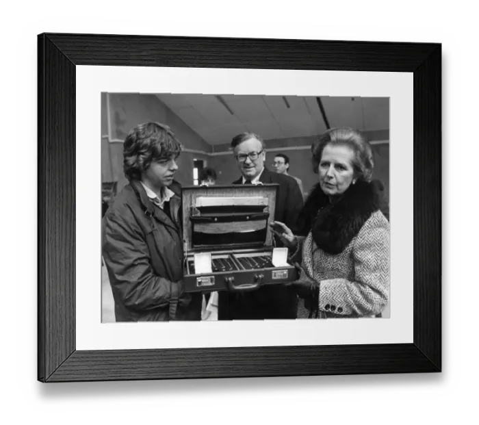 Framed Print : Prime Minister Margaret Thatcher - Admiring Cornish Silver Framed Print : Prime Minister Margaret Thatcher - Admiring Cornish Silver